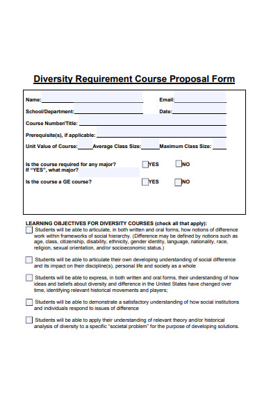 diversity requirement course proposal form