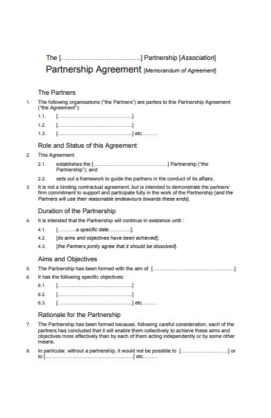 FREE 30+ Partnership Agreement Forms in PDF | MS Word