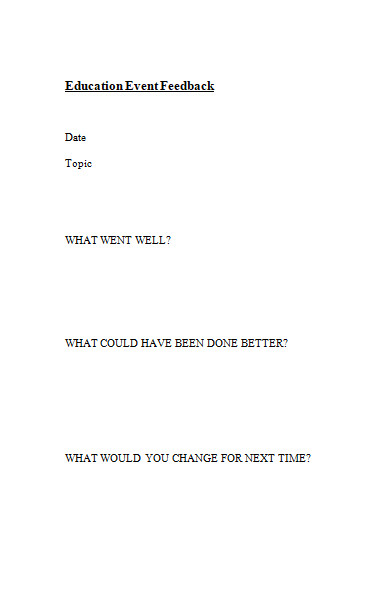 education event feedback form