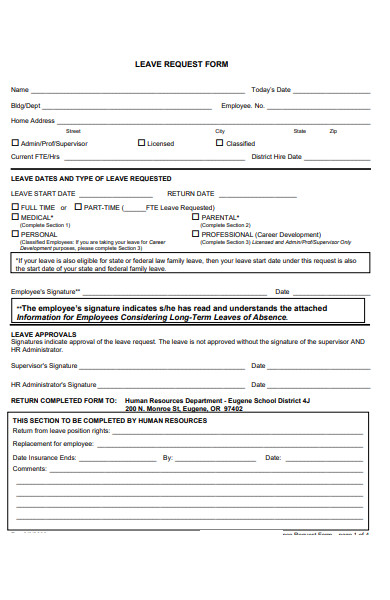 employee leave data request form