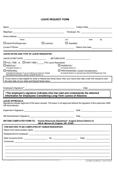 Free 23 Employee Leave Request Forms In Pdf Ms Word Xls