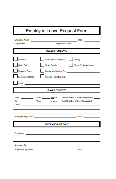 Free 23 Employee Leave Request Forms In Pdf Ms Word Xls 8311