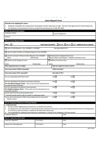employee parental leave request form