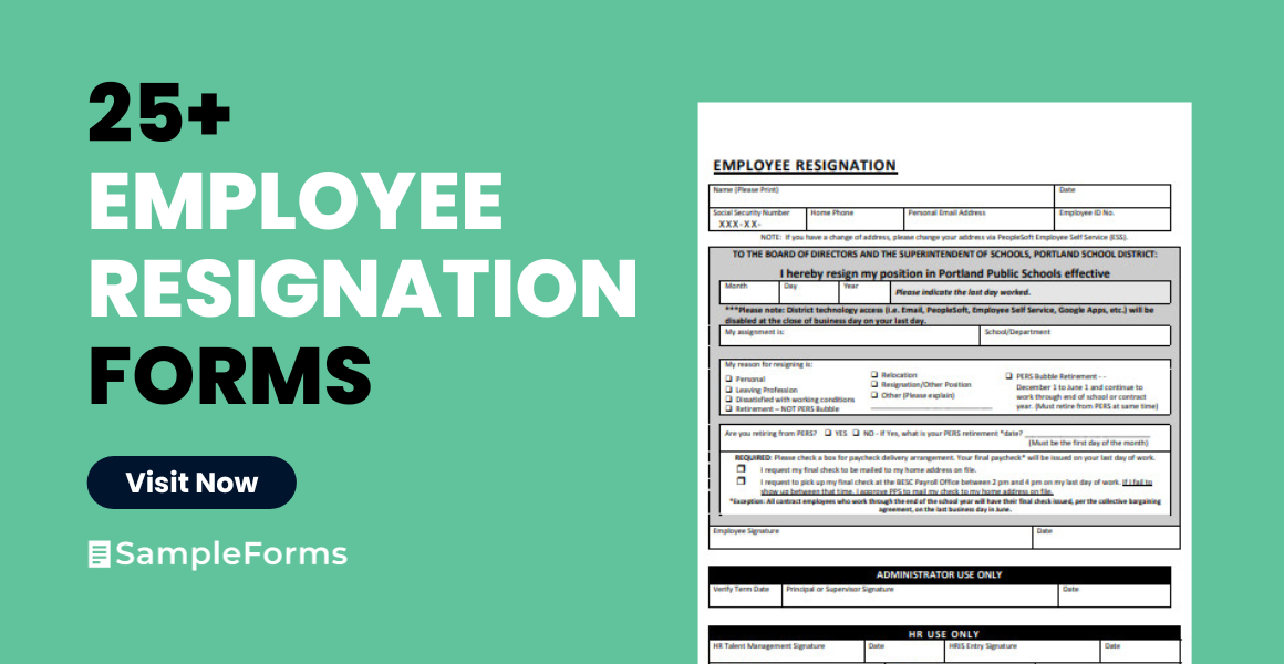 employee resignation form