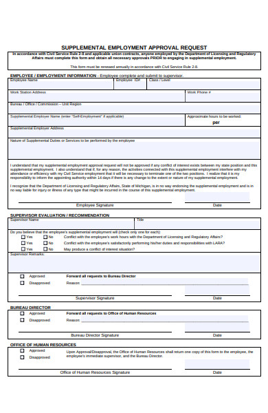 employment approval request form