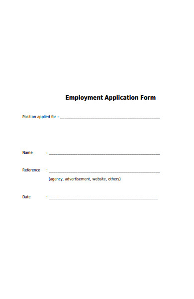employment qualification application form
