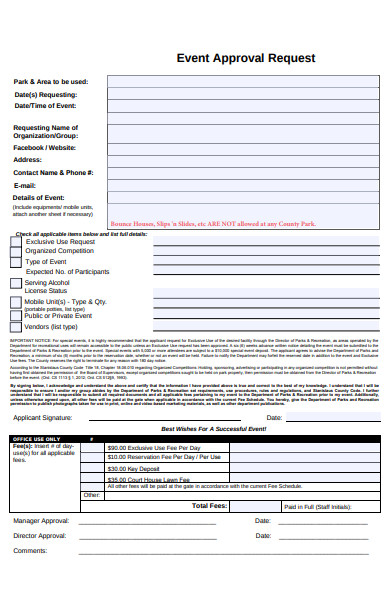 event approval request form