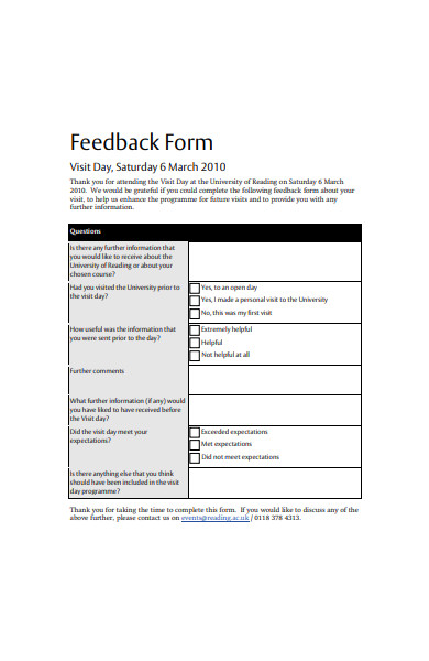 event feedback form example
