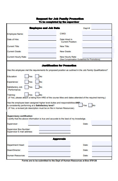 family promotion forms