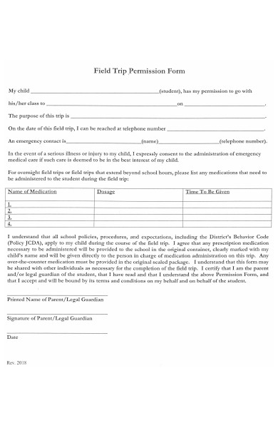field trip permission form in pdf