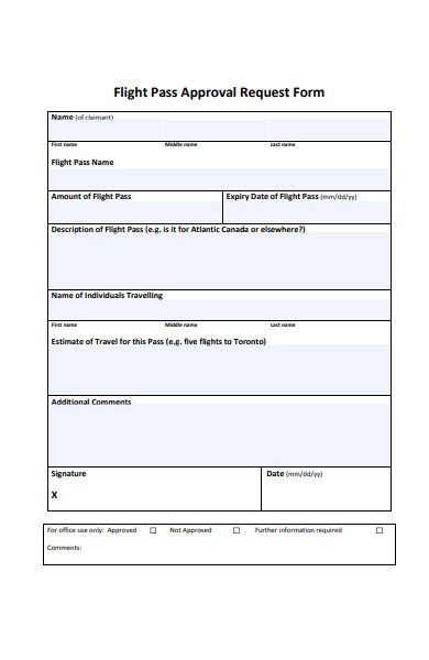 flight pass approval request form