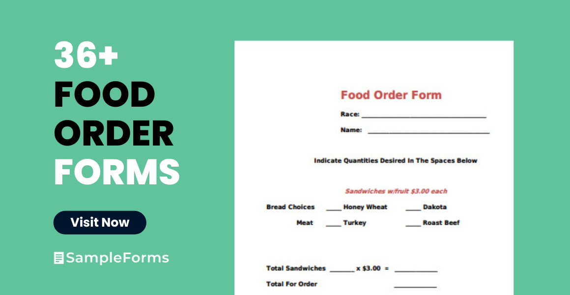 food order forms