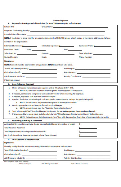 fundraising approval order form