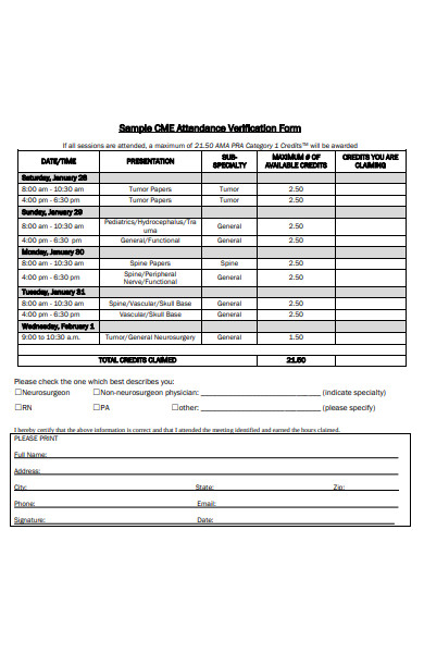 FREE 30+ Attendance Verification Forms in PDF | MS Word