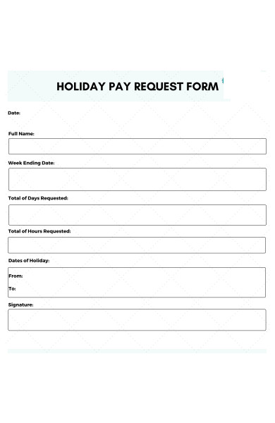 Printable Holiday Request Form Pdf Printable Forms Free Online