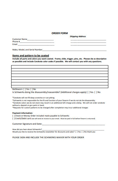 general work order form
