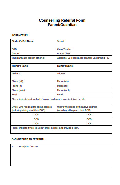 guardian counseling referral form