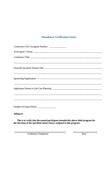 FREE 30+ Attendance Verification Forms in PDF | MS Word