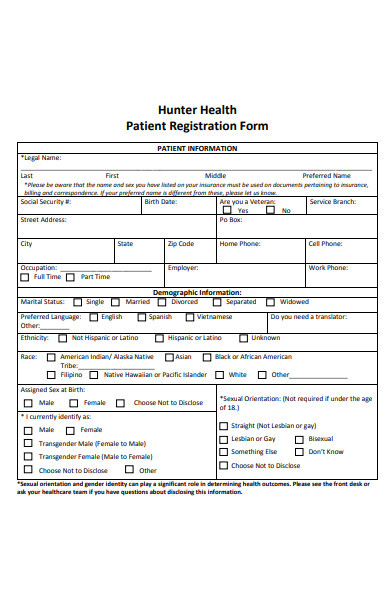 health patient registration form