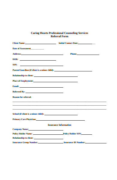 FREE 47+ Sample Counseling Referral Forms in PDF | Ms Word (.doc)