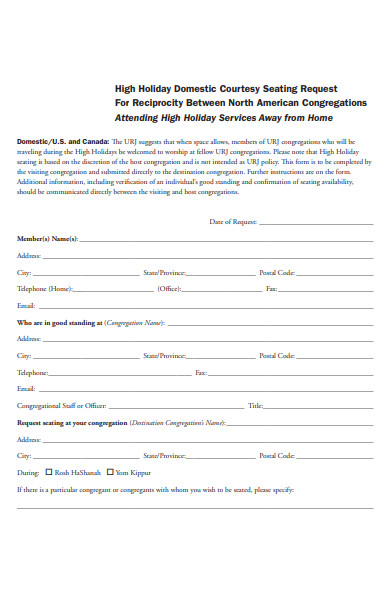 holiday information request form