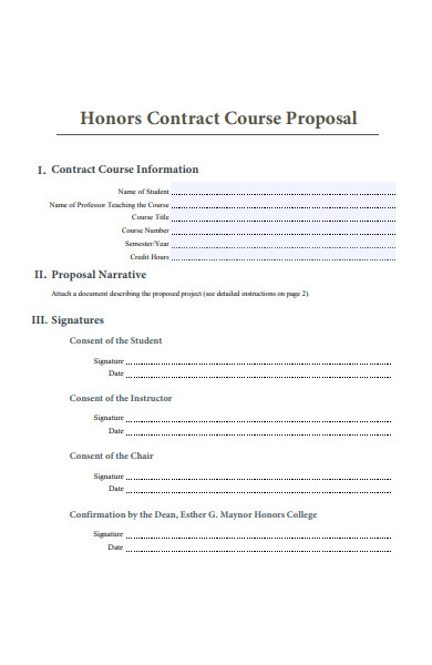 honors contract course proposal form