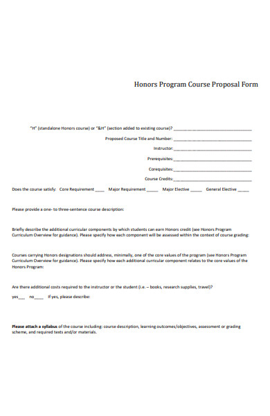 honors program course proposal form