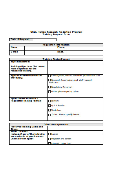 human research training request form