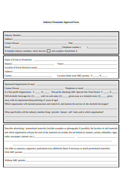 industry promotion approval form