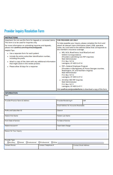 FREE 50 Inquiry Forms In PDF MS Word doc 