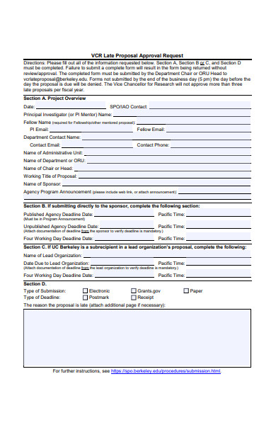 late proposal approval request form