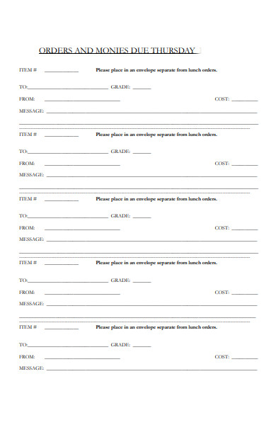 lunch cake order form