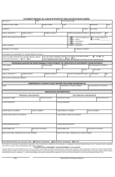 medical group patient registration form