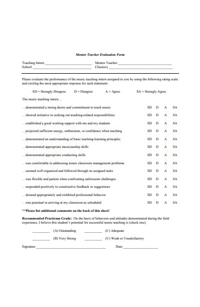 FREE 32+ Teachers Evaluation Forms in PDF | Ms Word