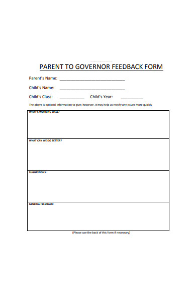 parent to governor feedback form