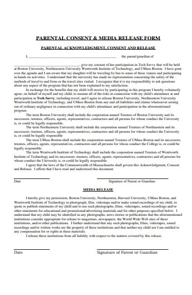 parental consent media release form