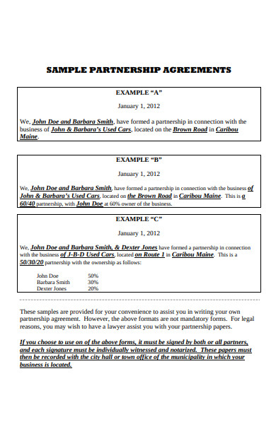 Free 30 Partnership Agreement Forms In Pdf Ms Word 9400