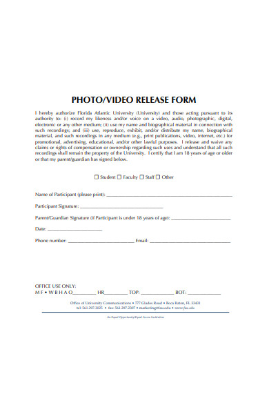 photo or video release form in pdf