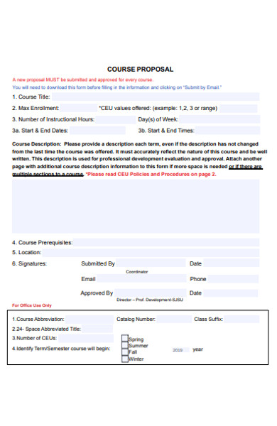 printable course proposal form
