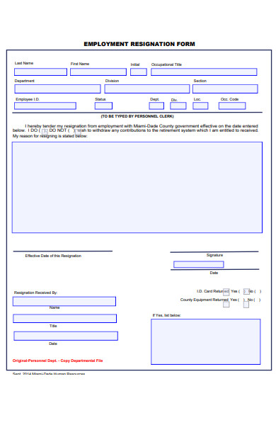 FREE 29+ Employee Resignation Form Samples, PDF, MS Word, Google Docs