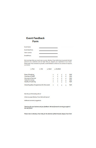 printable event feedback form