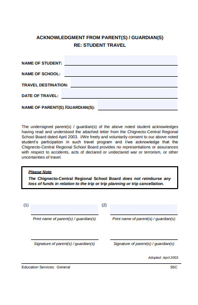 printable travel consent form