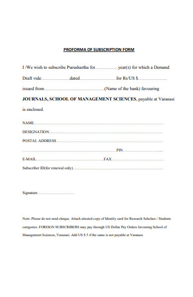 FREE 40+ Subscribe Forms in PDF | Ms Word (doc.)