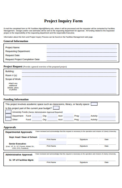 project inquiry form