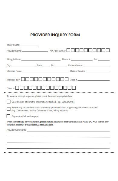 Free 50 Inquiry Forms In Pdf Ms Word Doc 6502