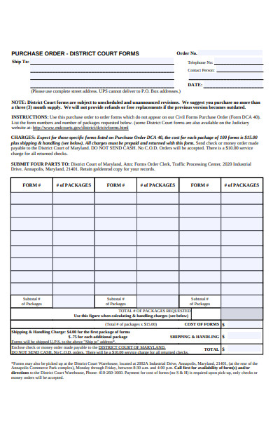 purchase order form1