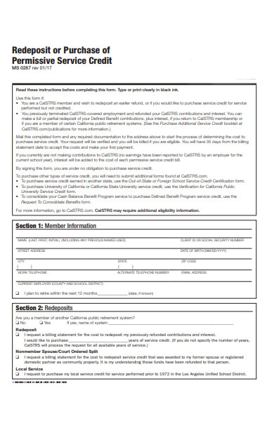 purchase service form