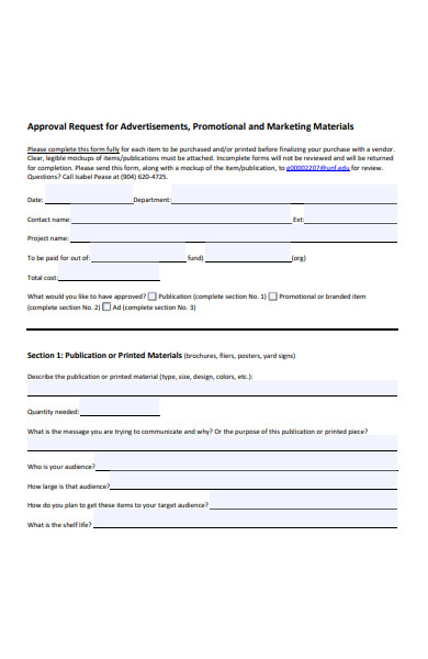 sample approval request form