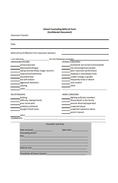 school counseling referral form