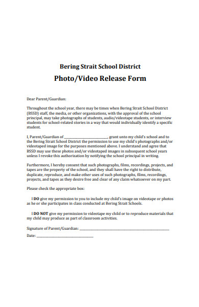 school video release form